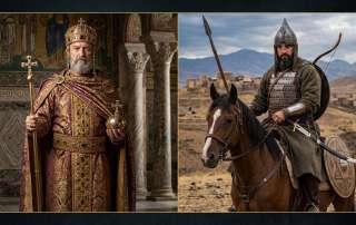 Byzantine Emperor and Seljuk Turk Warrior representing the untold history of Turkey and DOGMA.