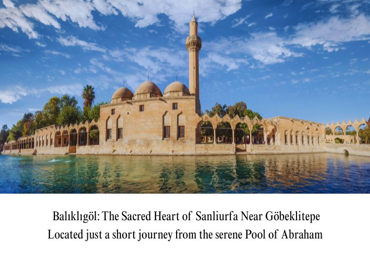 Scenic view of Balıklıgöl (Pool of Abraham) and the Rızvaniye Mosque complex reflecting in the sacred waters in Sanliurfa, Turkey.